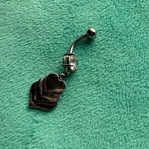 Heart Charm Belly Button Ring